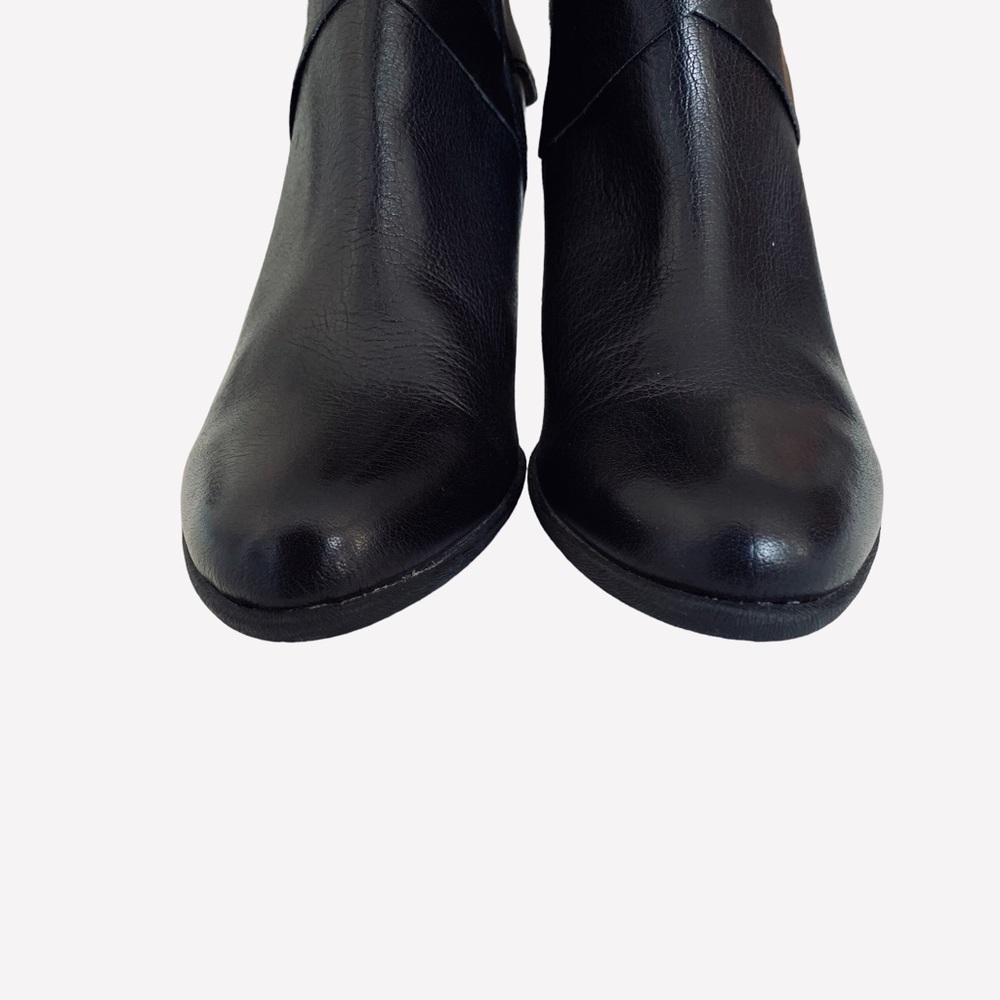 B.O.C BLACK LEATHER ANKLE BOOTS - Picture 5 of 15